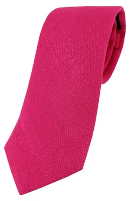 Productafbeelding van Stropdas 100% linnen - Magenta - Breedte 7.5 cm