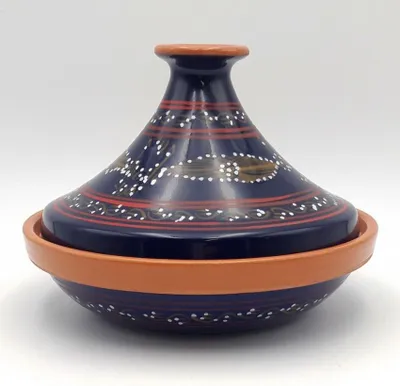 Zdjęcie produktu dla Pojedyncze rozkloszowane Tajine Tatoué Midnight Blue - D 22 cm