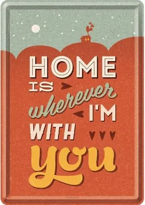 Produktbild von Nostalgic-Art - Blechpostkarte - Word Up - Home is Wherever I'm With You
