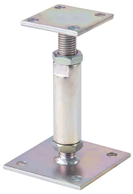 Produktbild von Alberts Pfostenträger  höhenverstellbar, zum Aufschrauben | galvanisch verzinkt, dickschichtpassiviert | Höhe 150 - 190 mm