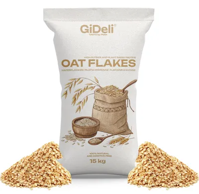 Produktbild von Haferflocken 15kg Zart Naturrein Müsli Porridge Backen Tierfutter Vegan GiDeli