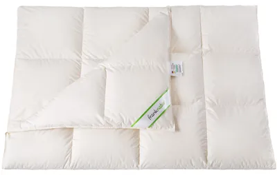 Produktbild von Bettdecke 135x200 Kassettenbett Winterdecke 100% Daunen Bio Baumwolle kbA