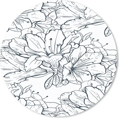 Produktbild von MuchoWow® Mauspad Mousepad Blumen - Muster - Linie 20x20 cm - Mousepads - Maus Mat - Pad - Mausunterlage - Schreibtischmatte