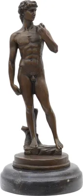 Produktbild von Bronzeskulptur David nach Michelangelo Figur Mythologie Antik-Stil Replik Kopie