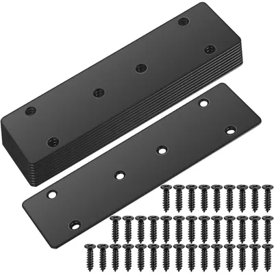 Productafbeelding van Verbindingsplaat van roestvrij staal voor balken, 10 stuks, zwart, 170x48 mm