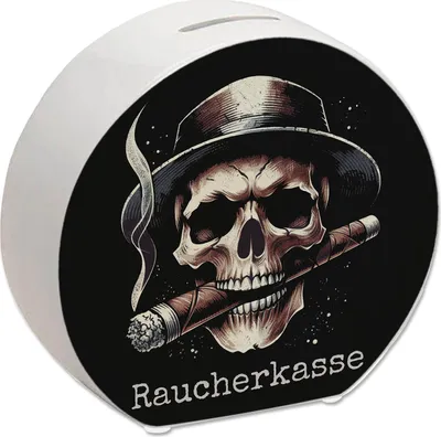 Produktbild von Raucherkasse mit Totenkopf Spardose