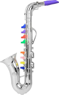 Obrázok produktu pre Plastová detská hračka saxofón Mini saxofón Sax detský hudobný nástroj hračka darček strieborný