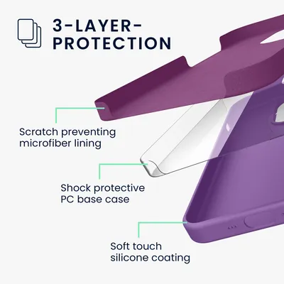 Produktbild von kwmobile Handyhülle für iPhone 14 Pro Max Hülle, für iPhone 14 Pro Max Case - Hülle Silikon - kabelloses Laden - Orchidee Lila