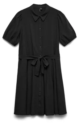 Produktbild von Vero Moda 10303728_2161_65, Weiblich, T-Shirt-Kleid, Schwarz, M, 1 Stück(e), Max. shrinkage 5%; Wash with similar colours; Max. shrinkage 5%