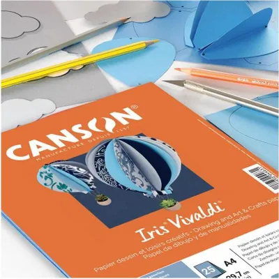 Produktbild von Canson Iris Vivaldi, weich, Kunstpapier, 185 g/m², 25 Blätter