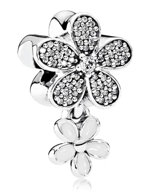 Produktbild von Pandora 792098CZ Charm Glanzvolles Gänsenblümchen Duo Silber
