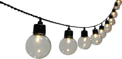 Produktbild von Dehner Solar-Lichterkette Ronda, Lichtfarbe warmweiß, Länge 380 cm, Leuchtdauer bis 6 Std, Kunststoff, schwarz