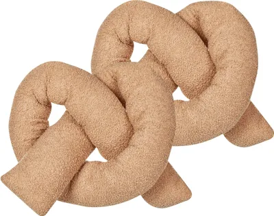 Obrázek produktu pro BELIANI Sada 2 polštářů světle hnědá 172 x 14 cm plyšové čalounění dekorativní měkké výplně doplňky dekorace obývací pokoj ložnice