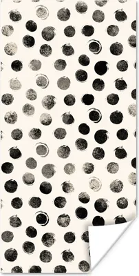 Produktbild von MuchoWow® Poster Polka dots - Schwarz - Weiß 60x120 cm - Wandschmuck