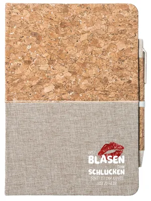Produktbild von Huuraa Notizbuch A5 Erst blasen dann schlucken, sonst Kaffee zu heiß 80 Blatt inkl. Kugelschreiber Tagebuch Geschenkidee