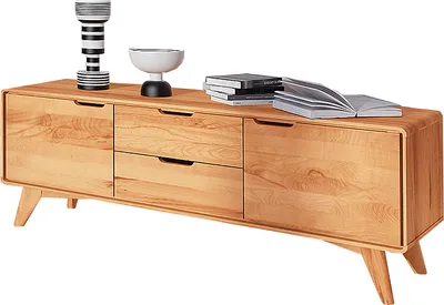 Produktbild von Kommode Timaru 17 Kernbuche massiv geölt - Abmessungen: 48 x 134 x 40 cm (H x B x T)