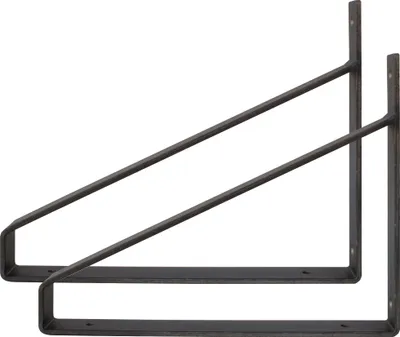 Produktbild von Natural Goods Berlin Regalhalter BERLIN-MITTE, Regalhalterung, Regalträger, Wandregal, Wandkonsole, Industrial, 250 mm, 2 Stück