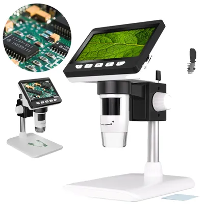 Zdjęcie produktu dla Mikroskop cyfrowy, powiększenie 500×–1500×, wyświetlacz IPS, 1000×