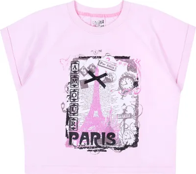 Produktbild von Pinkes T-Shirt mit kurzen Ärmeln PARIS 122
