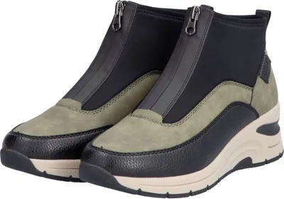 Zdjęcie produktu dla Rieker damskie buty za kostkę czarno-zielono-beżowe, Kolor:zielony, Rozmiar UE:39