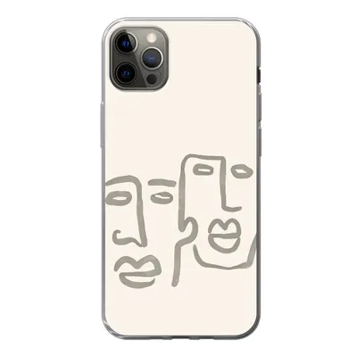 Produktbild von MuchoWow® Handyhülle Schutzhülle Hülle für iPhone 13 Pro Max Gesicht - Abstrakt - Strichzeichnung Silikon Softcase Handy Hülle - Mobiltelefon