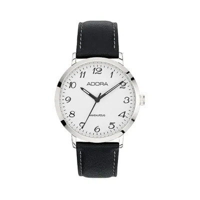 Produktbild von Adora AM Herren Armbanduhr Ø 40mm Edelstahl Lederband Handaufzug