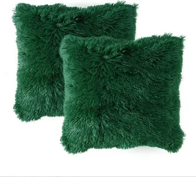 Produktbild von Dekokissenbezug aus Kunstfell, 43 x 43 cm, weich, für Sofa, Schlafzimmer, Auto, Wohnzimmer, Garten, 2er-Set