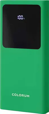 Immagine prodotto di COLORUM Power Bank iPhone, iPad, Samsung, Xiaomi 10 000 mAh USB-C, microUSB, con 2 uscite, ricarica rapida, funzione torcia CPB10-10 Verde
