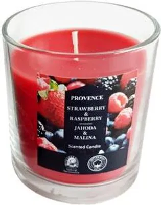 Obrázek produktu pro Svíčka Ve Skle Jahoda A Malina 7X8Cm 135G>120H.hoř