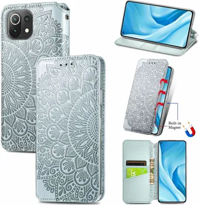 Produktbild von König Design Hülle kompatibel mit Xiaomi Mi 11 Lite Kunstleder Handyhülle - Handy Case Grau