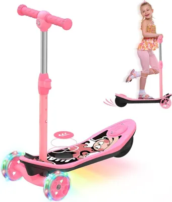Produktbild von 2 in 1 E Roller für Kinder mit 5Ah Batterie mit Reichweite bis 10 km KinderRoller Max 50 kg und Farblichtereffekt,5 Zoll Rädern