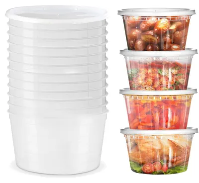 Obrázek produktu pro Elzusha - 12 sad plastových nádob na potraviny s víčky, bez BPA