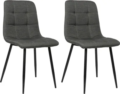 Produktbild von 2er Set Esszimmerstuhl HLO-CP26 Stoff  dunkelgrau