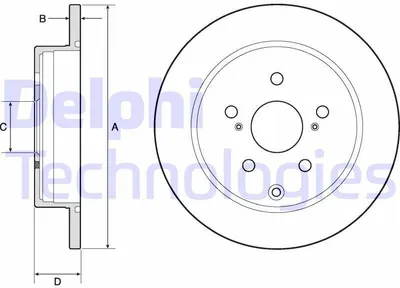 Produktbild von 2x DELPHI Bremsscheibe BG4757C für TOYOTA PRIUS PLUS (ZVW4_) Prius Plus (ZVW4)