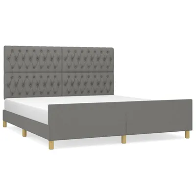 Immagine prodotto di vidaXL Struttura letto senza materasso grigio scuro 180x200 cm tessuto