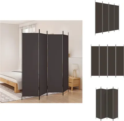 Obrázok produktu pre vidaXL 4-dielny paraván hnedý 200x200 cm látka - oddeľovač miestností