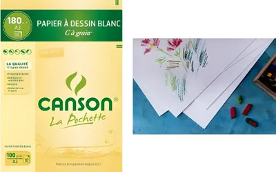 Image de CANSON Papier à dessin "C" ... Grain, DIN A3, 224 g/qm