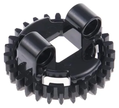 Produktbild von 1x Lego Technic Drehkranz Oberseite 4x4 schwarz 28 Zähne Zahnrad 6326620 99010
