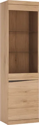 Produktbild von Vitrine Türanschlag rechts SANFORD-129 in Eiche hell Nb., B/H/T: ca. 54/196,5/40 cm