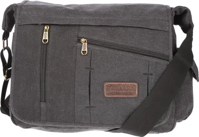 Produktbild von Große XL Herren Damen Tasche Messenger Bag Umhängetasche Laptoptasche Canvas Schwarz