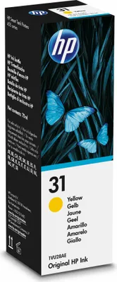 Obrázek produktu pro HP Originální lahvička se žlutým inkoustem 31 70 ml, Originální, Žlutá, HP, HP Ink Tank 310 series, HP Ink Tank Wireless 410 series, HP Smart Tank 350 series, HP Smart Tank..., 8000 str., Standardní výtěžnost