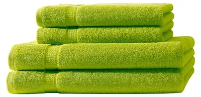 Produktbild von 4er Set Frottee 2x Handtücher 2x Duschtücher Elegance 100% Baumwolle 500 gsm 50x100 cm 70x140 cm apfelgrün