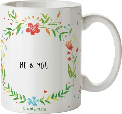 Produktbild von Mr. & Mrs. Panda Tasse me & you - Geschenk, Kaffeebecher, Keramiktasse, keramik, Geschenktasse, Pott, Teebecher