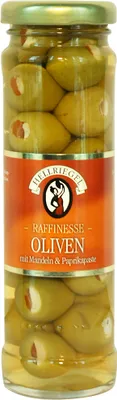 Produktbild von Oliven mit Mandeln und Paprika, grün