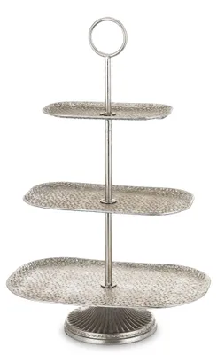 Produktbild von Domdekoracji 175574 Mehrerebenen-Tablett Silber Metall Deko