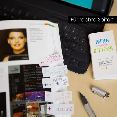 Produktbild von OfficeTree Set Haftnotiz lustig  400 Blatt mit 8 Textmarker