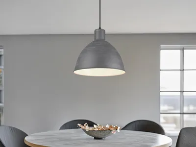Produktbild von Industrial Pendelleuchte einflammig Metall Lampenschirm Betonoptik für Esstisch