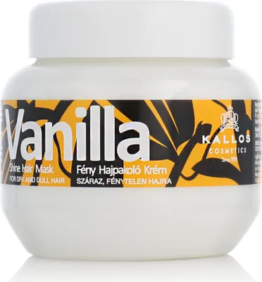 Produktbild von Kallos Vanilla Shine Hair Mask 275ml, 275 ml, Frauen, trockenes Haar, Stumpfes Haar, Nährend, Revitalisierend, Glanz, Panthenol, Topf