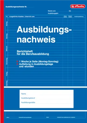 Produktbild von 5x Herlitz Ausbildungsnachweis / Berichtsheft / DIN A4 / 28 Blatt