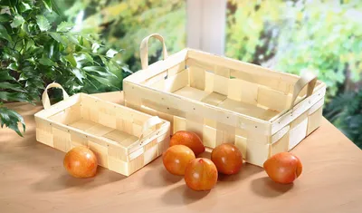 Productafbeelding van Mand voor schalen, opbergmand, decoratieve mand, naturel, bruin, 34x23x9,5 cm
